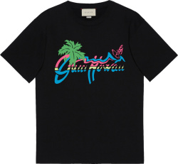 Gucci Hawaii Print Black T Shirt