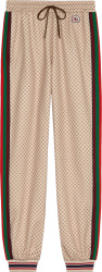 Gucci Ivory And Brown Mini Gg Side Stirpe Trackpants