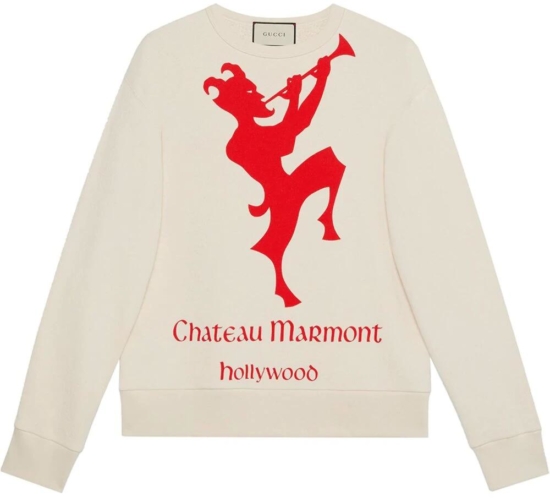 Gucci Ivory Chateau Marmont Printed Hoodie