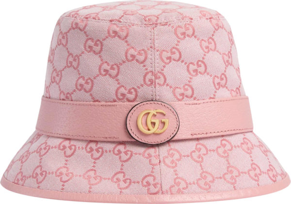 Gucci Light Pink Gg Canvas Bucket Hat