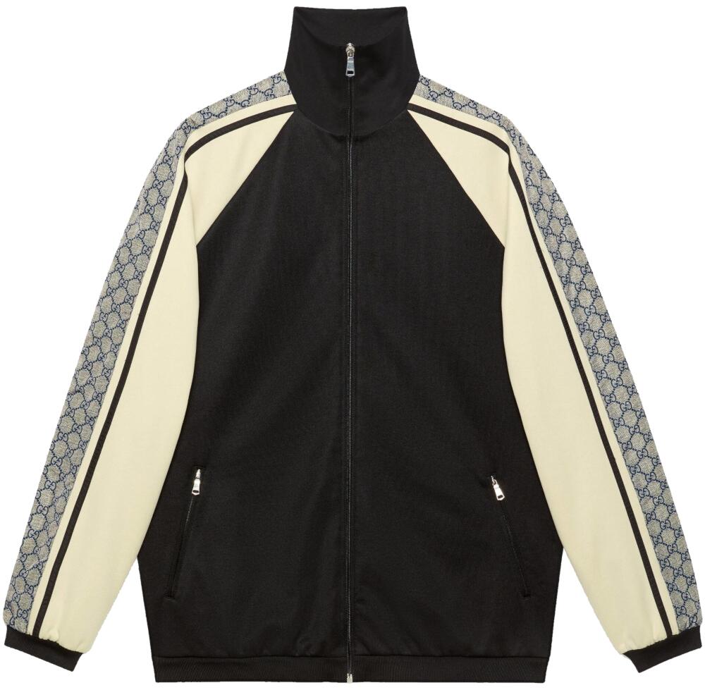 Gucci Black & Ivory-Sleeve Track Jacket | INC STYLE