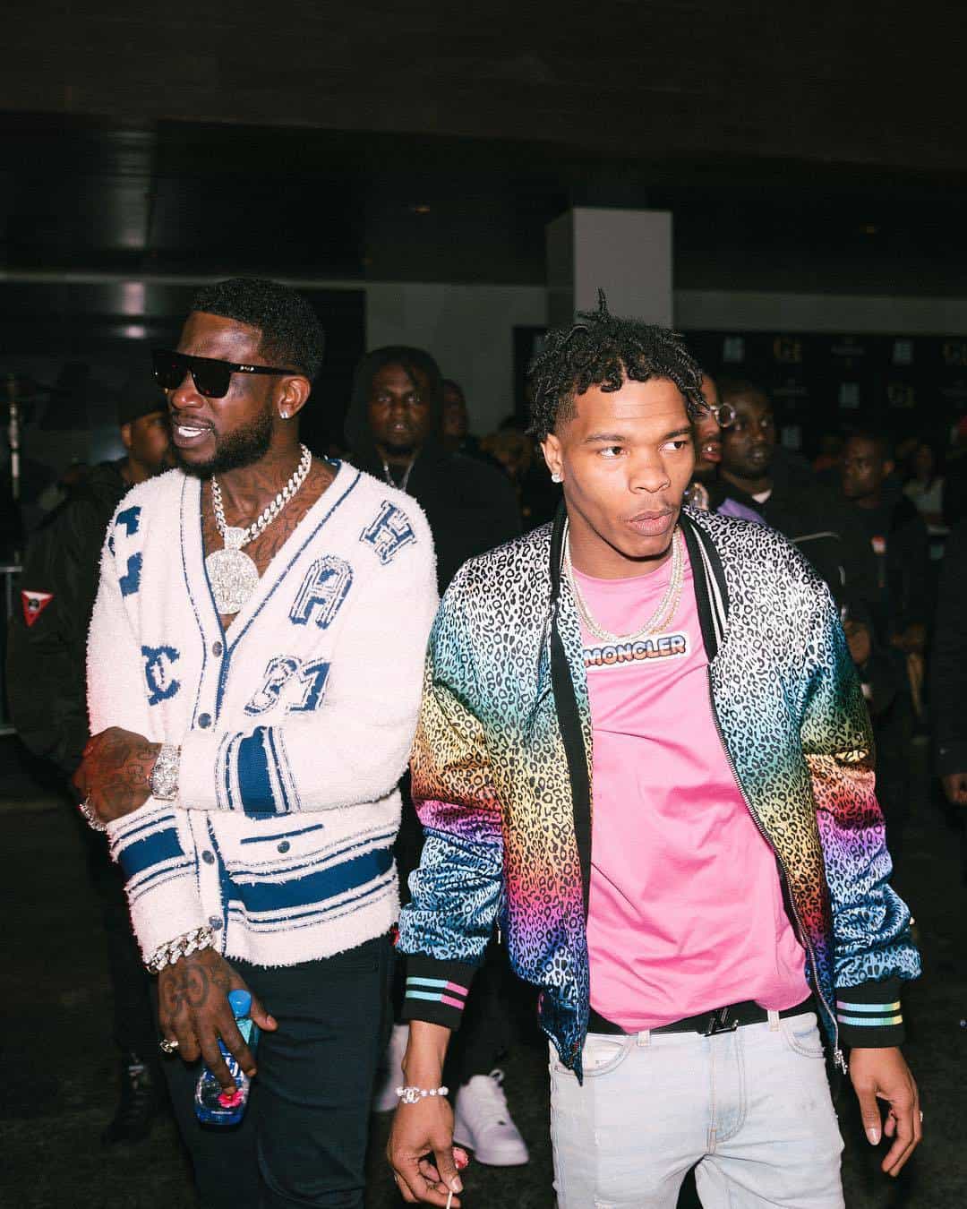 Gucci Mane In Chanel With Lil Baby In Amiri & Moncler