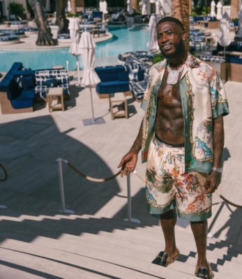 Gucci Mane Pool Side In Las Vegas Wearing Baroque Printed Shirt And Shorts