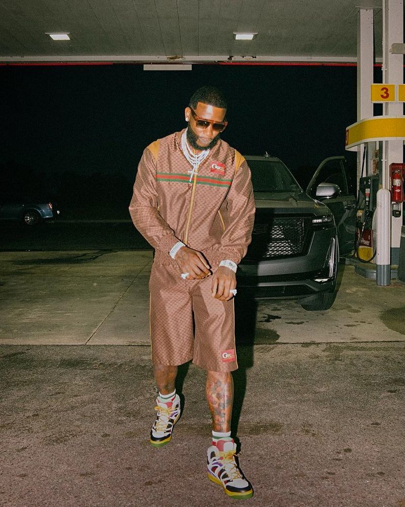 Gucci Supreme Bermuda Shorts of Gucci Mane on the Instagram account  @laflare1017