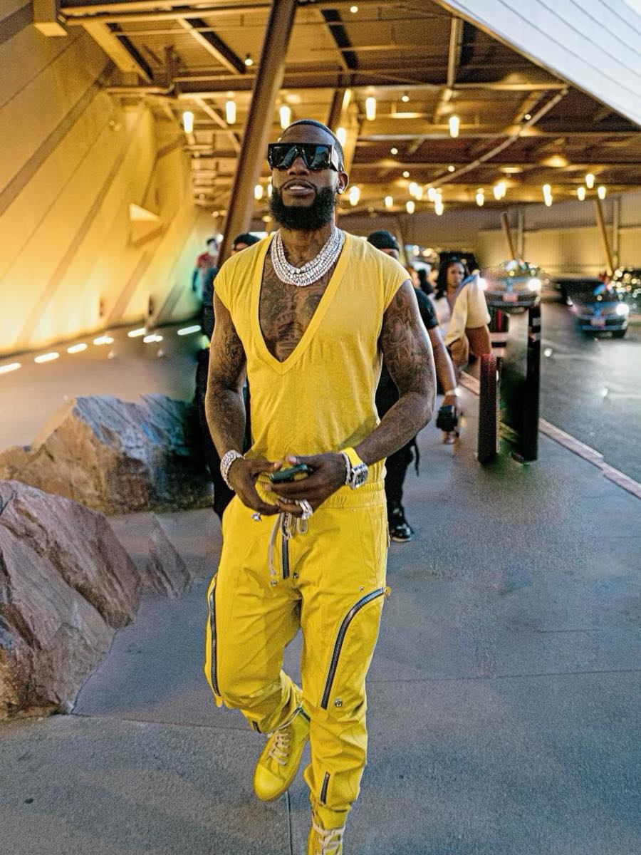 Gucci Mane Wearing an All Yellow Rick Owens & Off-White Outfit