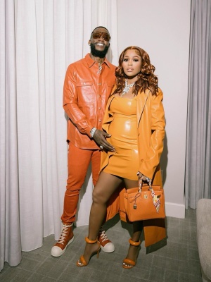 Gucci Mane Wearing Oversized Sunglasses With A Rick Ownes Orange Leather Shirt Pants And High Top Sneakers