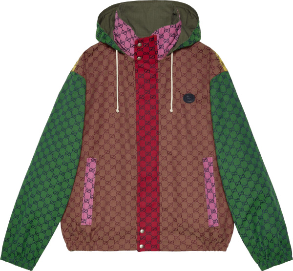 Gucci Multicolor Gg Canvas Hooded Jacket