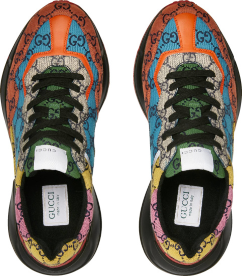Gucci Multicolor Gg Canvas Ss21 Rhyton Sneakers