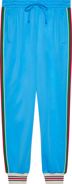 Gucci Neon Blue And Side Stripe Trackpants 650038 Xjc5n 4670