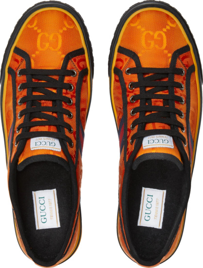 Gucci Orange Supreme Canvas Tennis 1977 Sneakers