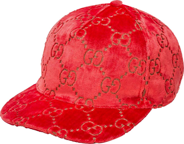 Gucci Pink And Gold Gg Velvet Hat