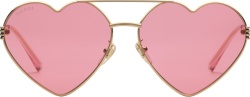 Gucci Pink And Gold Heart Sunglasses