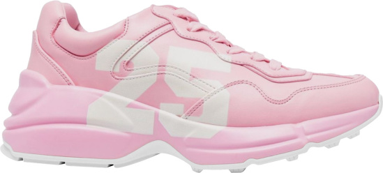Gucci Pink And White 25 Rhyton Sneakers