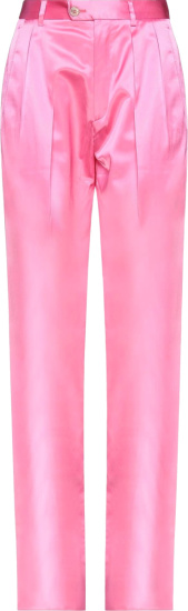 Gucci Pink Silk Pleated Pants