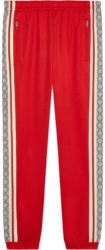 Gucci Red Logo Motif Stripe Track Pants