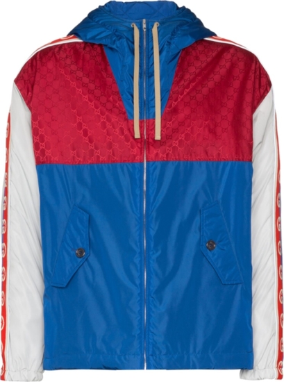 Gucci Red White And Blue Color Block Jacket