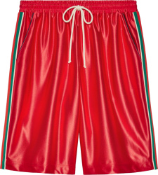 Gucci Shiny Red And Web Stripe Gym Shorts 659460xjdi96429
