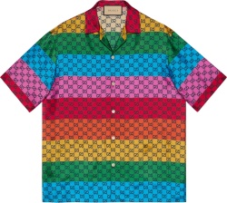 Rainbow-GG Striped Bowling Shirt