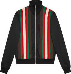 Gucci Striped Panel Black Track Jacket