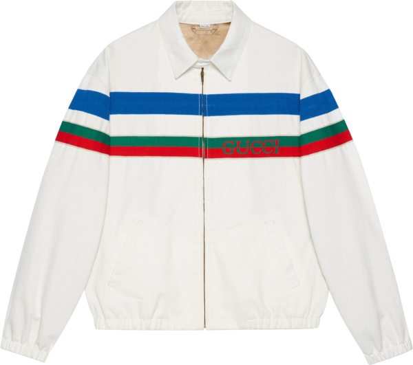 Gucci Striped White Denim Jacket
