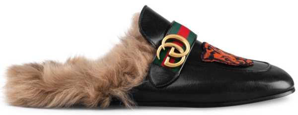 Gucci Tiger Patch Princetown Slippers