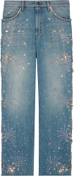 Gucci Washed Blue Denim And Crystal Embellished Jeans 722990xdb834452
