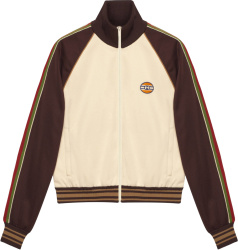 Gucci White And Brown Side Stripe Track Jacket