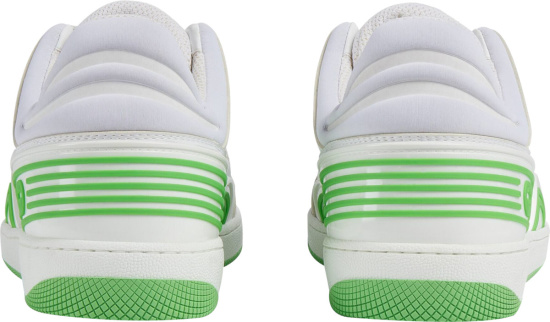 Gucci White And Green Basket Sneakers
