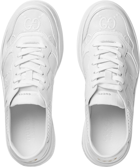 Gucci White Gg Embossed Low Top Sneakers