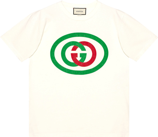 Gucci White Interlocking G Logo Print T Shirt
