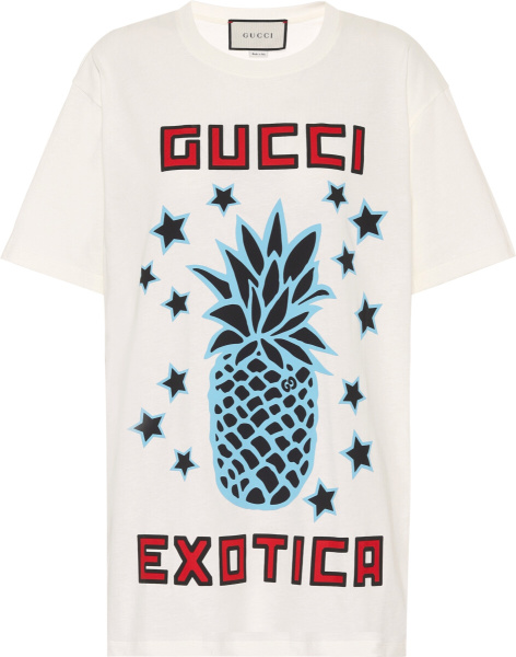 Gucci White Pineapple Print T Shirt