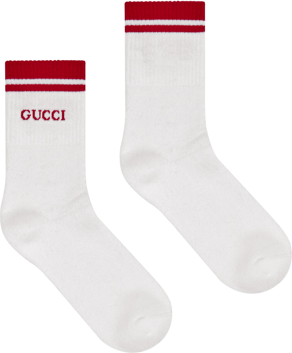 To grader vogn Gavmild Gucci White & Red-Logo Socks | Incorporated Style