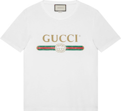 Gucci White Vintage Logo T Shirt