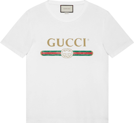 Gucci White 'Vintage Logo' T-Shirt | INC STYLE