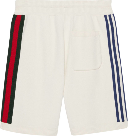 Gucci x adidas White & Navy Track Shorts | INC STYLE
