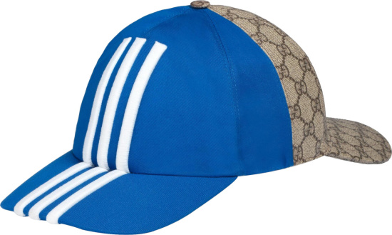 Gucci X Adidas Beige Gg And Blue Double Sided Hat