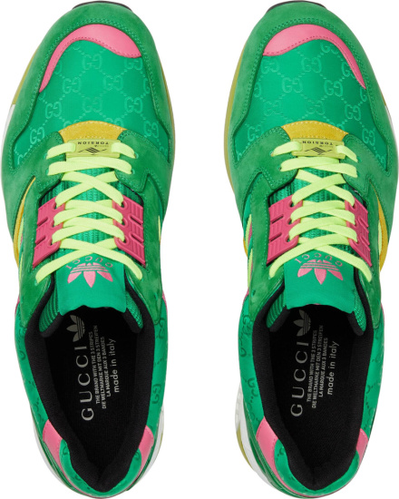 Gucci X Adidas Green And Pink Tx8000 Sneakers