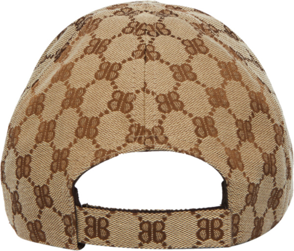 Gucci X Balenciaga Beige And Brown Bb Monogram Hat