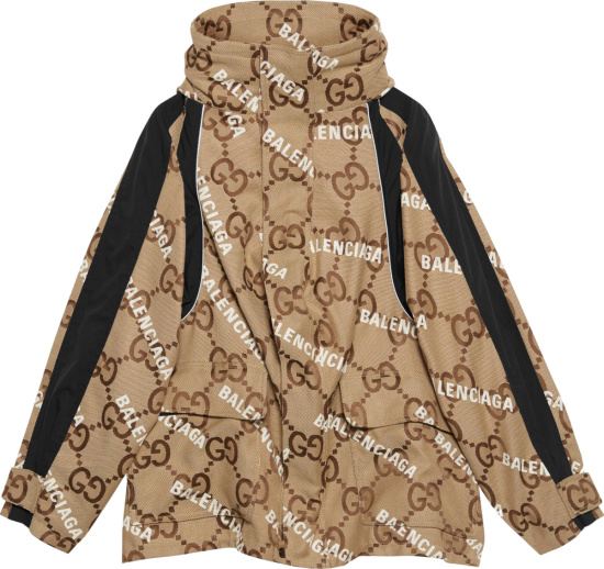 Gucci X Balenciaga Beige Jumbo Gg Windbreaker Jacket
