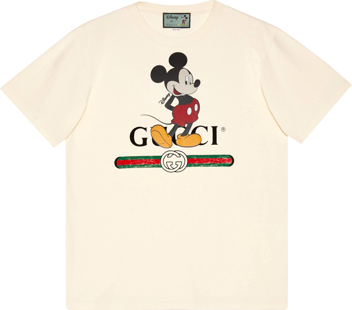 Gucci X Disney Cream Cotton Mickey Mouse Gucci Logo T-shirt Size XXS ...