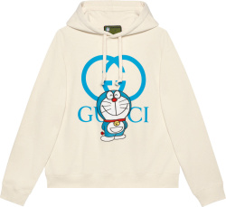 Gucci X Doraemon White Logo Print Hoodie 646953xjde19150