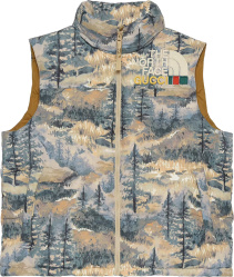 Gucci X The North Face Allover Mountain Print Puffer Vest