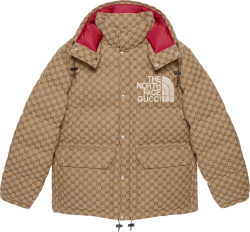 Gucci X The North Face Beige Gg Puffer Jacket