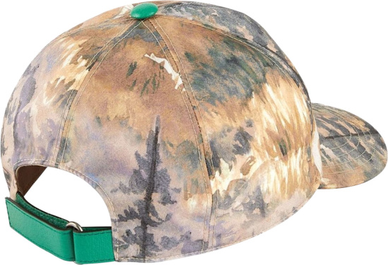 Gucci X The North Face Beige Green Forest Print Hat