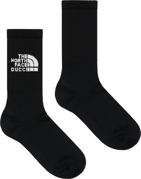 Gucci X The North Face Black Logo Socks