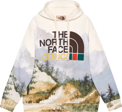 Gucci X The North Face Mountain Print Logo Hoodie