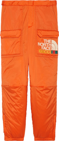 Gucci X The North Face Orange Nylon Cargo Pants