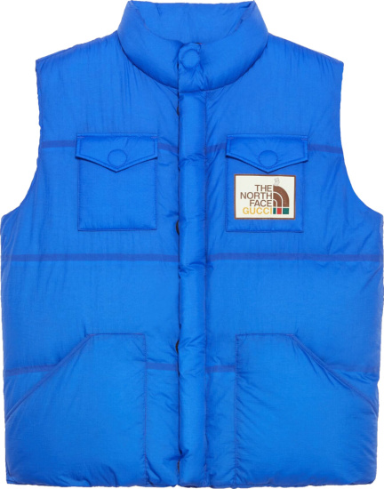 Gucci x The North Face Royal Blue Down Puffer Vest | INC STYLE