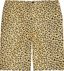 Yellow & Black Leopard Print Shorts