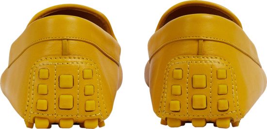 Gucci Yellow Leather Driving Loafers
